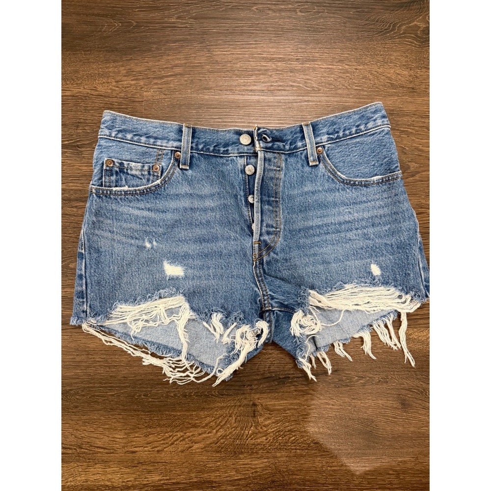 Levi's 501 Women's W29 Distressed Denim Cutoff Shorts Button Fly